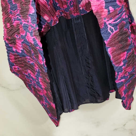 Oscar de la Renta Silk Floral Dress Size 10 - Picture 7 of 10